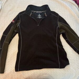 Black and Olive Quarter-Zip Pullover